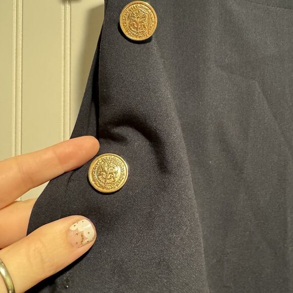 Zara Navy Blue Sailor Pants Pull On NEW Size Large - Picture 3 of 8